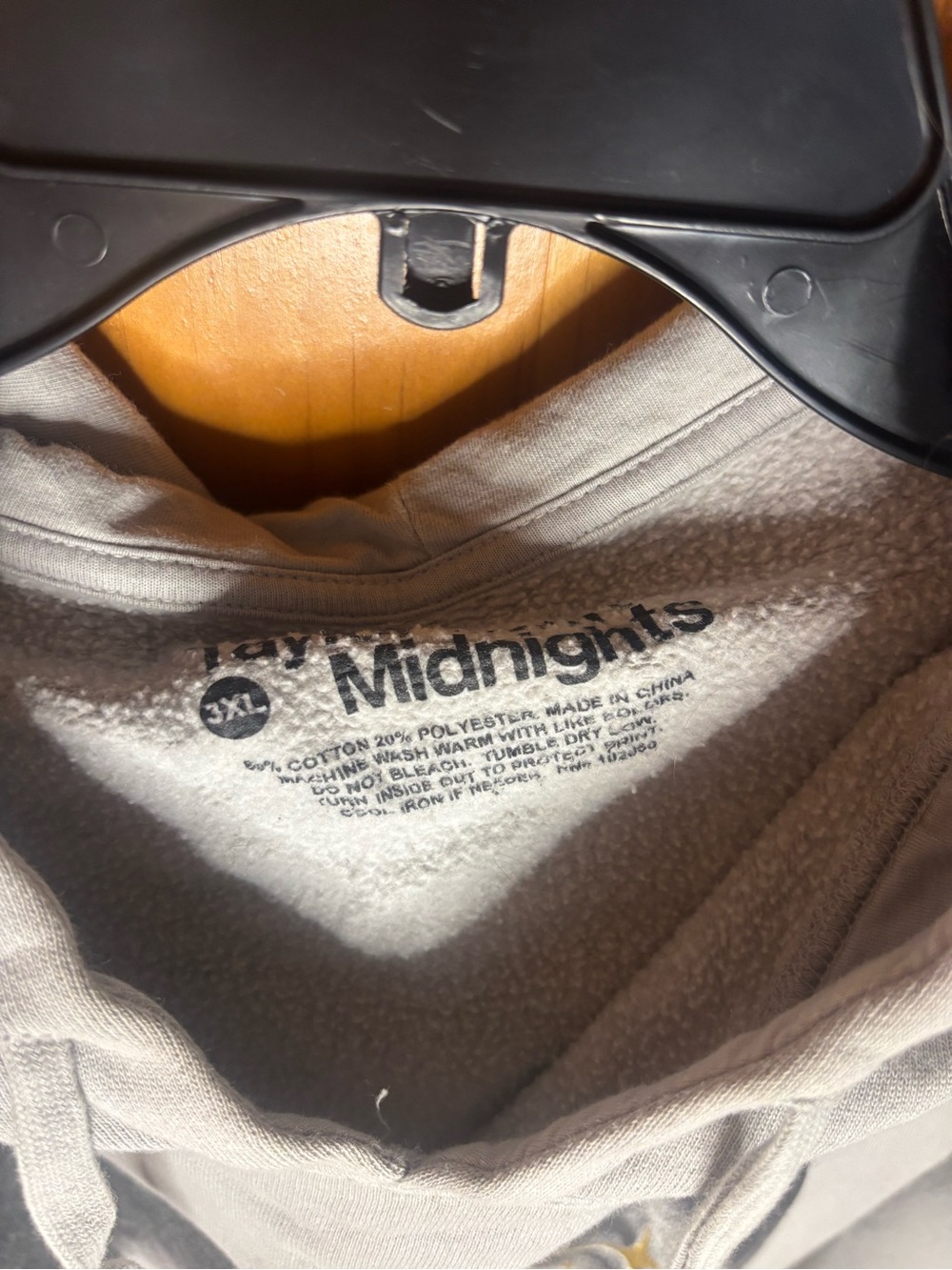 Taylor Swift Midnights Light Gray Hoodie with Black Text - Picture 2 of 4
